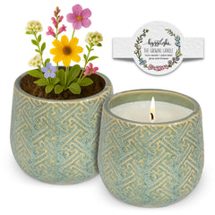 Hyggelight Ida growing candle mint eucalyptus 10oz, refreshing scent with seed label for wildflowers.