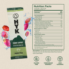 HYK Electrolyte+ prickly pear flavor shot signaling endurance nourishment.