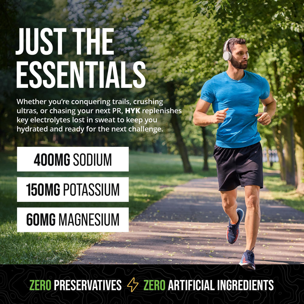 HYK Essential Electrolytes premium ingredients highlight sea salt and minerals