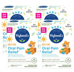 Hyland's Baby Oral Pain Relief tablets bottle front view highlighting quick-dissolving tablets