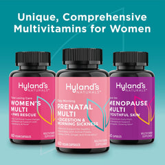 Hyland's Easy Morning Prenatal algae DHA provides plant-based omega-3 for brain development support.