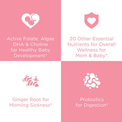 Hyland's Easy Morning Prenatal capsules close-up with mint scent for easy swallowing.