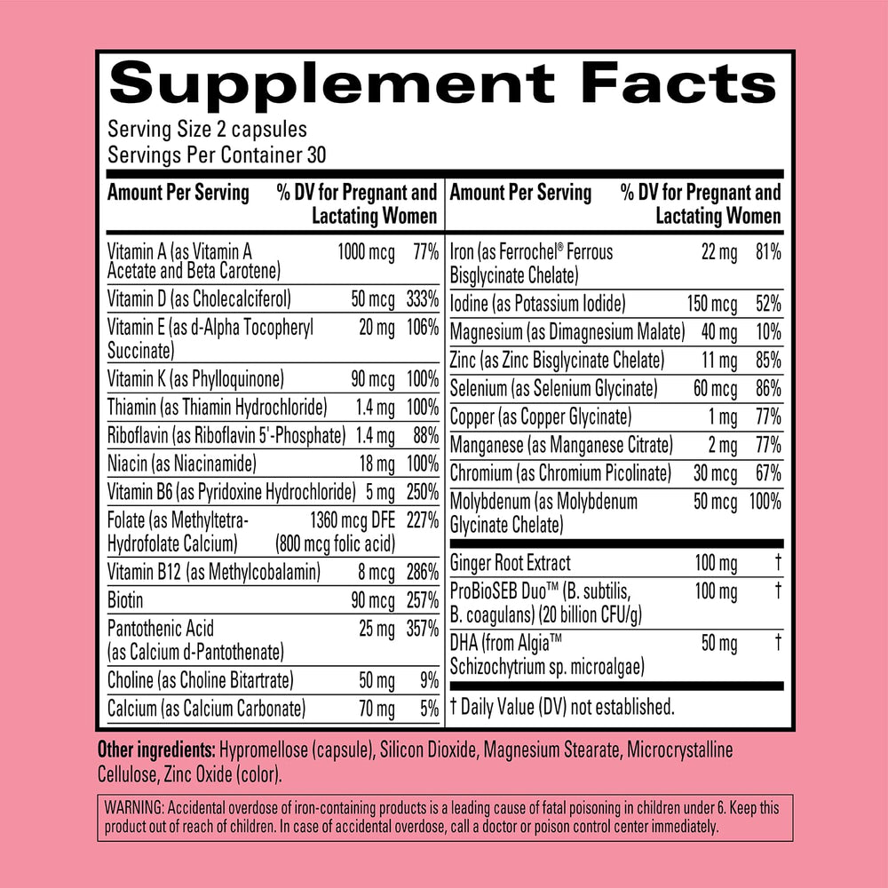 Hyland's Easy Morning Prenatal label highlights active folate and DHA for potential fetal development support.
