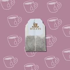 Hyleys label showcasing caffeine-free blend for caffeine-free evenings.