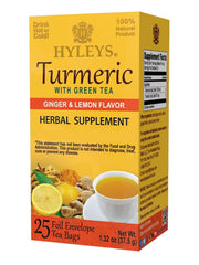 Hyleys Ginger Turmeric Tea Lemon box ready for your daily ritual.