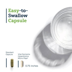 Close-up of Vital Nutrients label highlighting 60 Billion CFU and vegan capsules