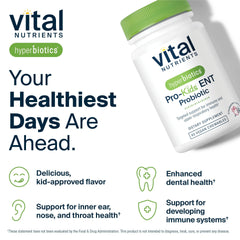 Hyperbiotics Vital Nutrients Pro Kids ENT allergen-free formula.