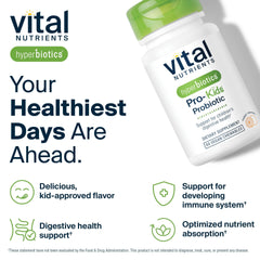 Hyperbiotics Vital Nutrients Pro Kids Probiotic is sugar-free and orange-flavored for kids.