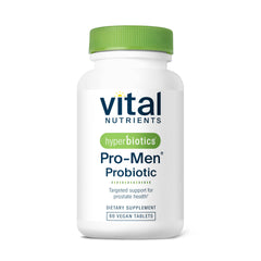 Hyperbiotics Vital Nutrients Pro Men bottle front view showing daily probiotic support