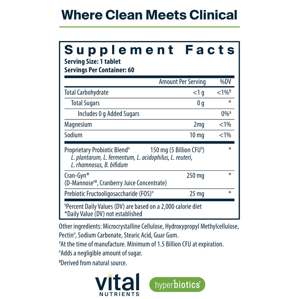 Hyperbiotics Pro Women tablet close-up for easy daily use and gut balance.