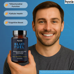 Hyvia Health Methylene Blue capsules label highlights purity and manufacturing standards.