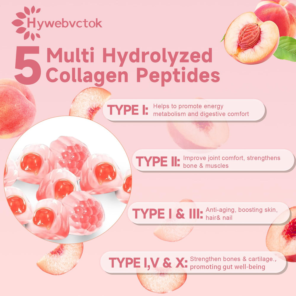 Hywebvctok gummies enriched with 5000 mcg biotin for hair and nails.