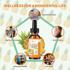 Hywebvctok SAM-E Drops pineapple flavor on packaging layout