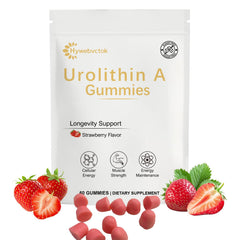 Hywebvctok Urolithin A Gummies strawberry flavor chew for daily vitality