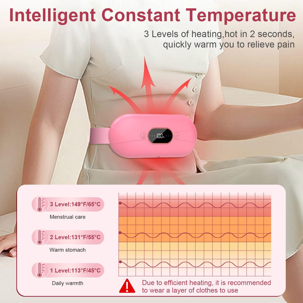 HZD USB rechargeable belt-style heating pad for convenient heat on the go