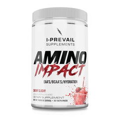 I-Prevail Amino Impact Cherry Slushy bottle ready for hydration and post-workout recovery.