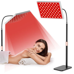 i-Venoya red-light therapy panel with stand for convenient home sessions.