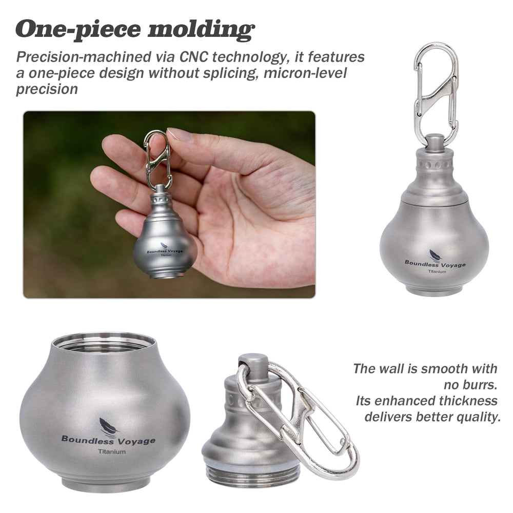 iBasingo one-piece CNC titanium bottle offers smooth walls.