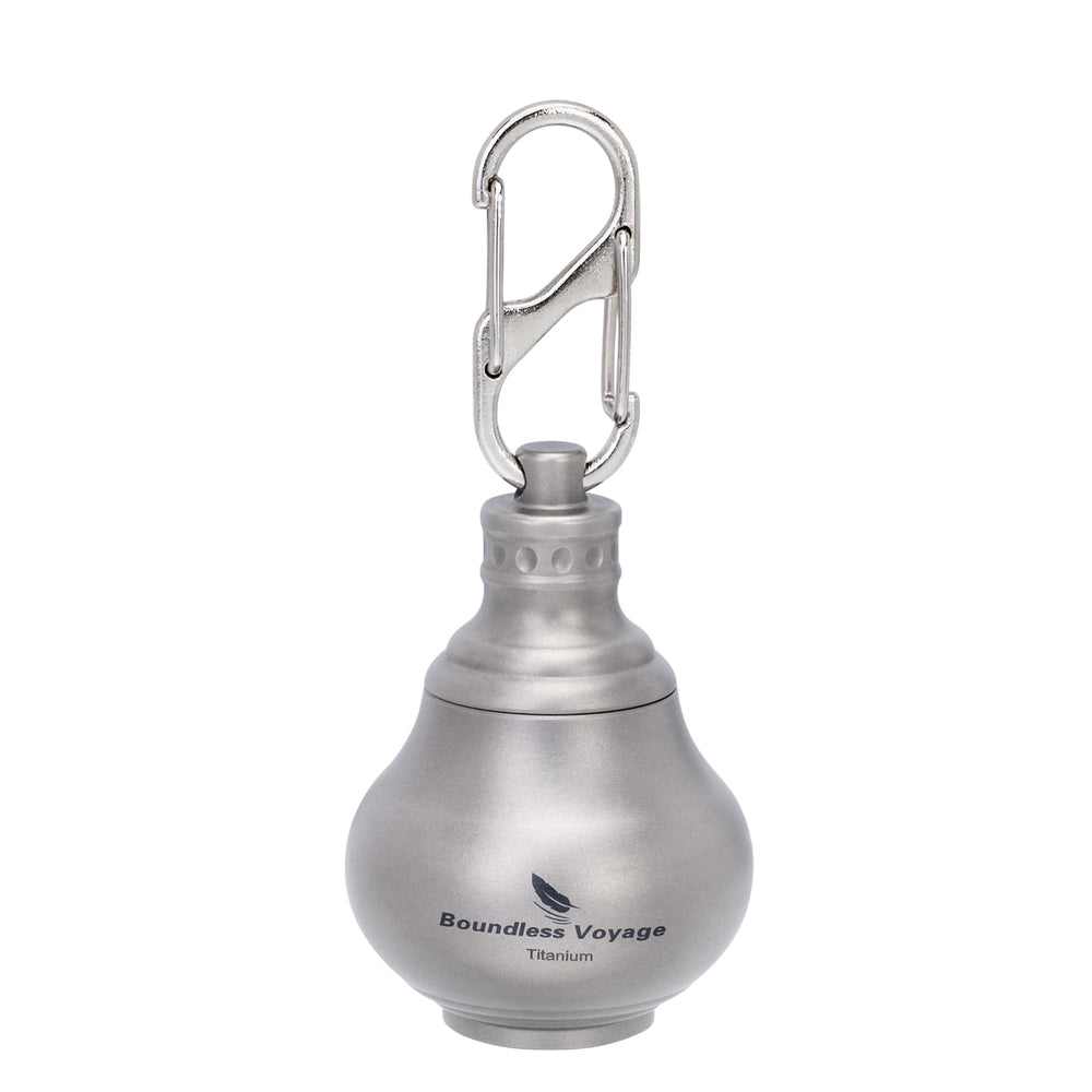 iBasingo titanium mini pill bottle keychain keeps meds handy on the go.