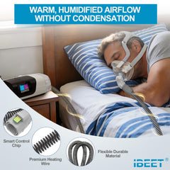 IBEET hose reduces rainout and condensation for comfortable CPAP nights.