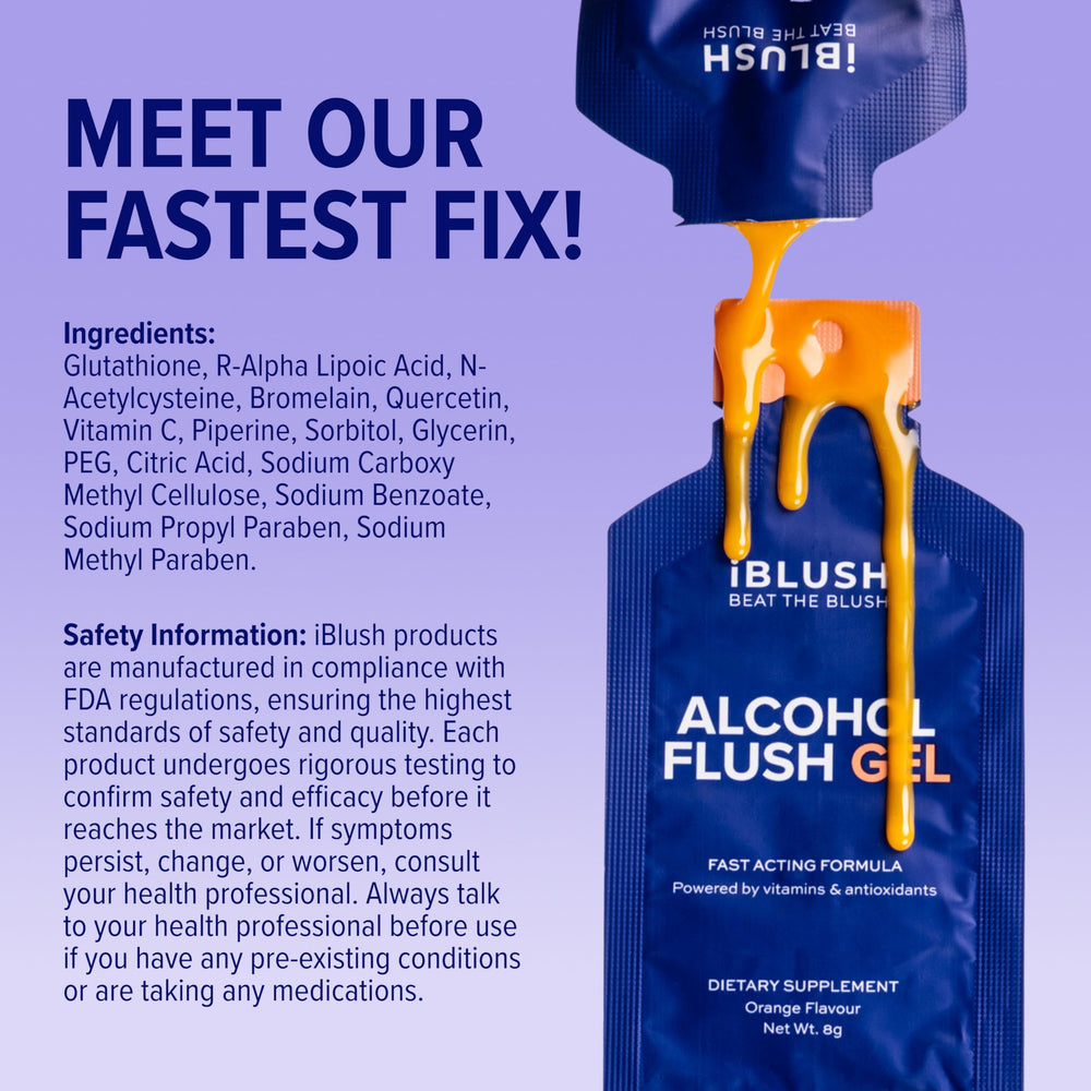 IBLUSH Asian Flush Gel pack-open shot suggests convenient daily use.