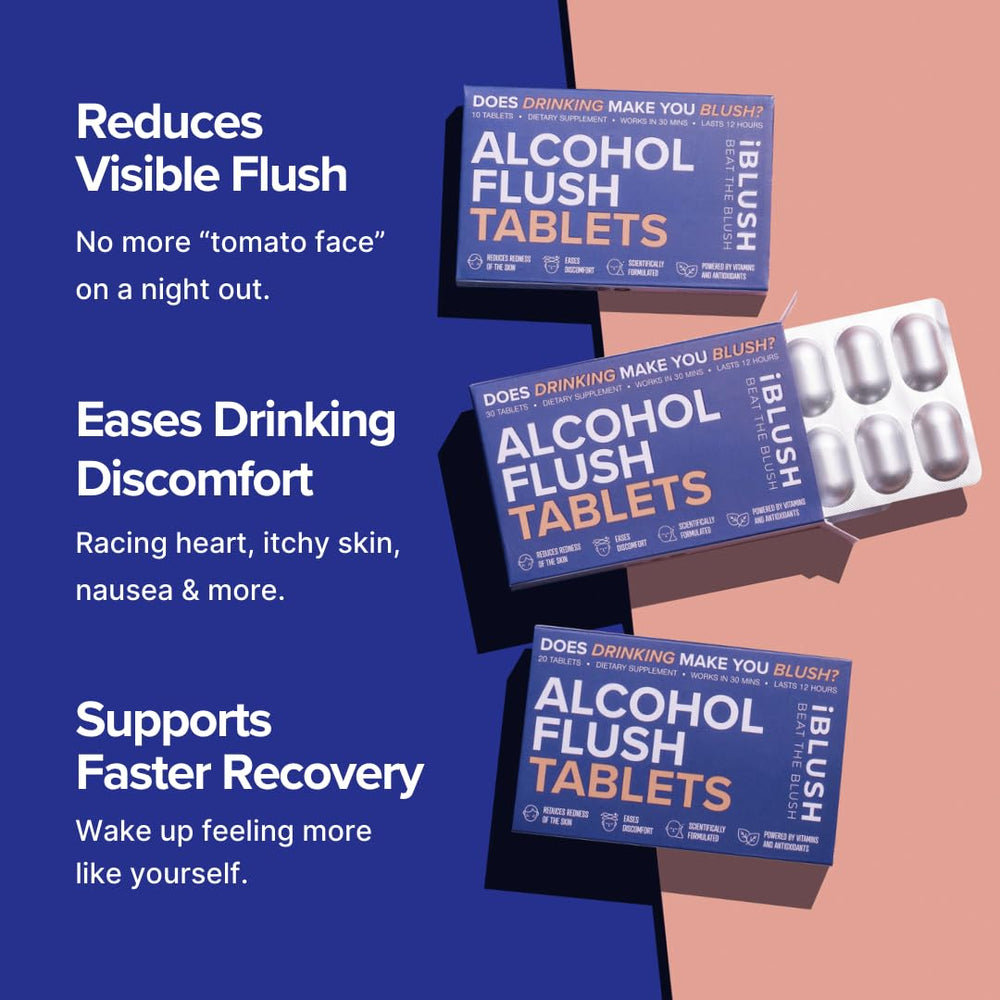 IBLUSH bottle front label emphasizes high potency for pre-drink support