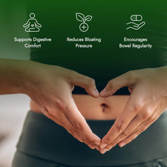 IBS Clear bottle label shows Aloe Vera and fennel oil for gentle digestive support