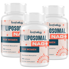 IcarusIvy liposomal NAD for Women bottle front view, ready for daily energy support.