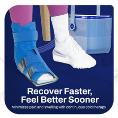 Ice Box insulated cooling unit maintains cold therapy temperature during use.