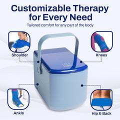 Ice Box whisper-quiet motor operates silently during recovery sessions.