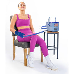 Ice Box wrist wrap front view highlighting ergonomic design for targeted cooling.