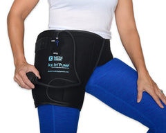 Ice It! hip pump wrap delivers targeted hip cold therapy with adjustable compression.