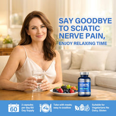 icolorfuled Sciatic Nerve Capsules alpha-lipoic acid capsule close-up for nerve care.