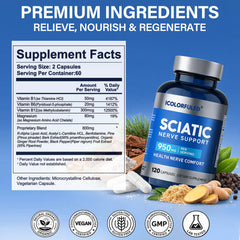 icolorfuled Sciatic Nerve Capsules vegan-friendly softgels for easy swallowing.