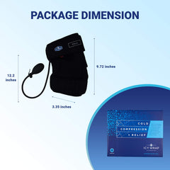 Icy Wrap all-around coverage surrounds the elbow for thorough cold therapy.