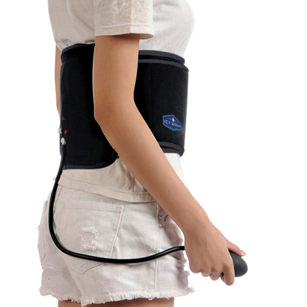 Icy Wrap back wrap full coverage cools and compresses to target pain
