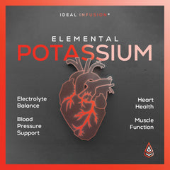 Ideal Infusion Potassium Malate label front emphasizing purity and potency.