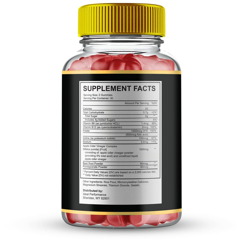 Ingredients label on Alpha Surge Gummies highlights natural formula and transparency.