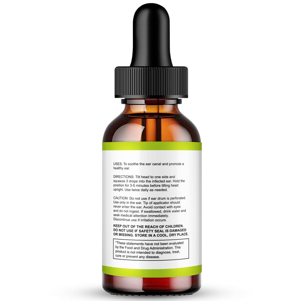 Close-up of Bio Calm Pro Tinnitus Drops liquid highlighting all-natural formula.