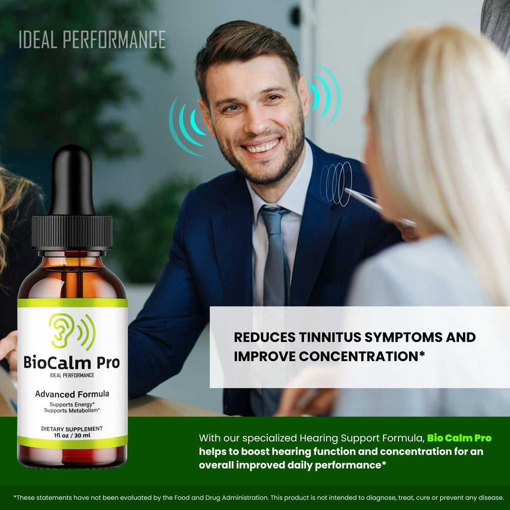Three-pack display of Bio Calm Pro Tinnitus Drops for ongoing use.