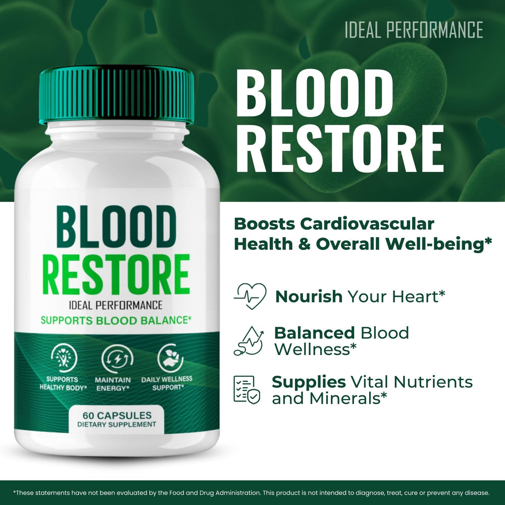 IDEAL PERFORMANCE Blood Restore Capsules pour, convenient capsules ready for everyday supplementation.