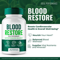 IDEAL PERFORMANCE Blood Restore Capsules pour, convenient capsules ready for everyday supplementation.
