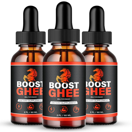IDEAL PERFORMANCE Boost Ghee Drops bottle with premium energy-supporting supplement.