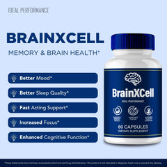 IDEAL PERFORMANCE Brainxcell capsules closeup highlighting natural formula