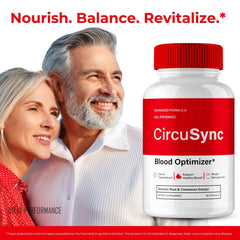 IDEAL PERFORMANCE Circu Sync capsules glass bottle on table for convenient use.