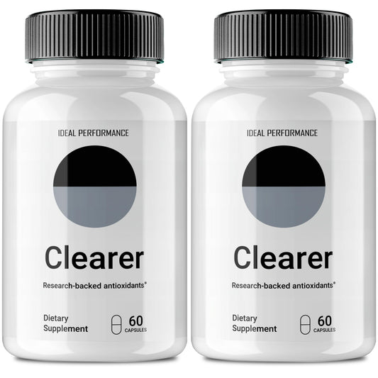 IDEAL PERFORMANCE Clearer Vision bottle front for daily eye support.