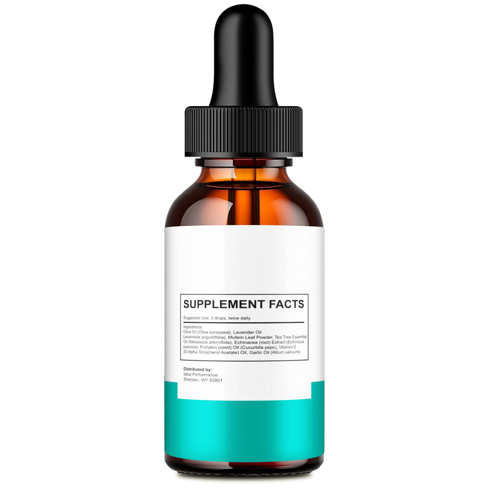IDEAL PERFORMANCE Cortexi tinnitus relief bottle label highlights ingredients and usage guidance.