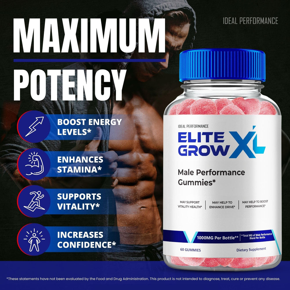 IDEAL PERFORMANCE Elite Grow XL gummies in a gym lifestyle setting