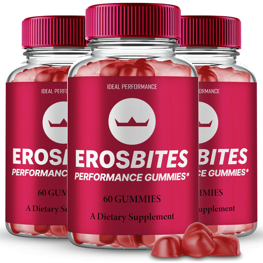 IDEAL PERFORMANCE Eros Bites Gummies bottle for men, a convenient daily wellness companion.