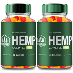 IDEAL PERFORMANCE Evergreen Hemp Gummies bottle front showing easy daily wellness support.